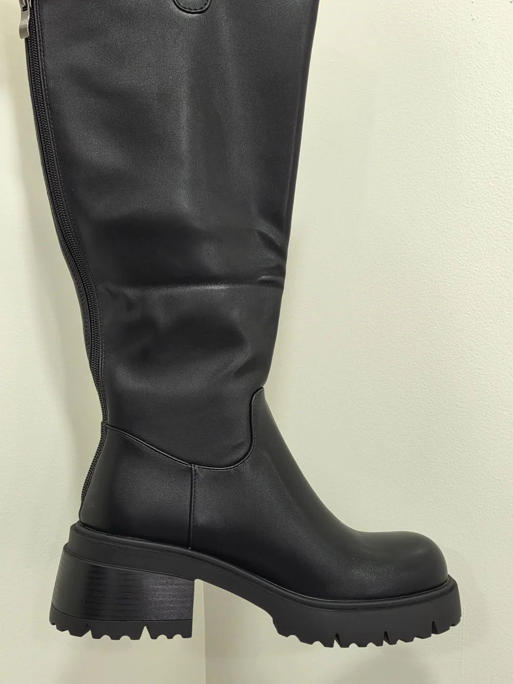 Black Knee-High Zip Riding Boot - Women